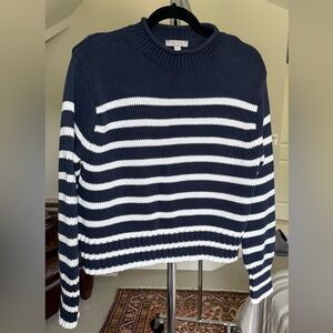 J. Crew Women's Sweater in Navy and White Stripes